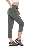 Wespornow Pantalones de Senderismo para Mujeres con Bolsillos con Cremallera-Secado...