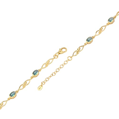 Image of Silvershake Birthstone Gemstones White Gold Plated or Yellow Gold Plated 925 Sterling Silver Scroll /Filigree Celtic Knot Weave 7.25 to 8.75 Inch with Adjustable Extension Bracelet Jewelry for Women