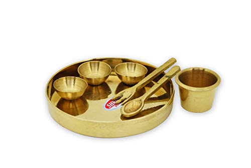 Shripad Steel Home Miniature Brass Dinner Set (Toy).- Golden, Pack of 1 Set