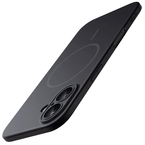 JETech Cover Magnetica Slim per iPhone 16 6,1 Pollici Compatibile con MagSafe, Protezione Completa Lenti della Fotocamera, Custodia Ultra Sottile Leggera Finitura Opaca (Nero)