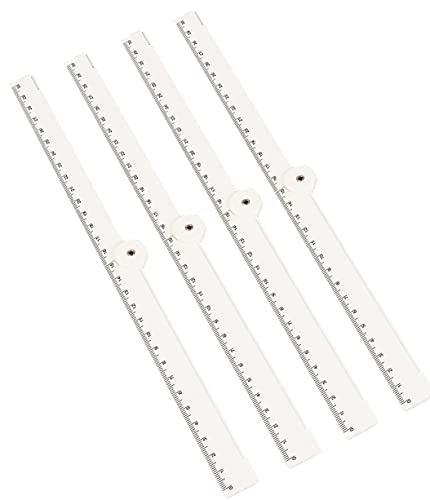 Art Asia Plastic White Folded Ruler Scale -12 Inch Set of 4 pc