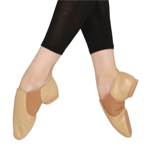 WJLYDM Slip On Scarpe da Ginnastica Ballo Jazz for Donna Nere Marrone Chiaro for Bambini(Tan Adult Size,FR42-26cm)