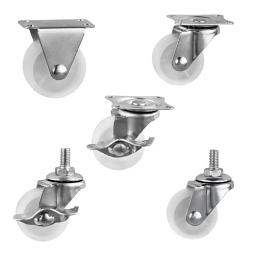 Roulette pivotante à vis M8 en polypropylène durable avec frein haute précision - 5