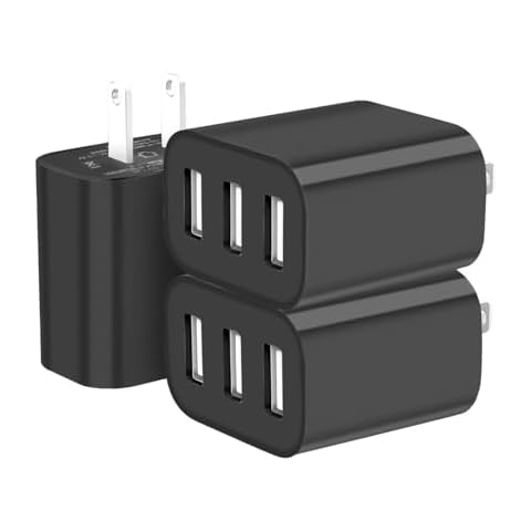 USB Wall Charger, 3 Pack 3-Port USB Charger Block Wall Adapter USB Charging Cube Brick Cover