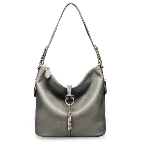 Image of Fashion Designer Women Shoulder Bag Metal Tassel Real Leather Tote Handbag Ladies Crossbody