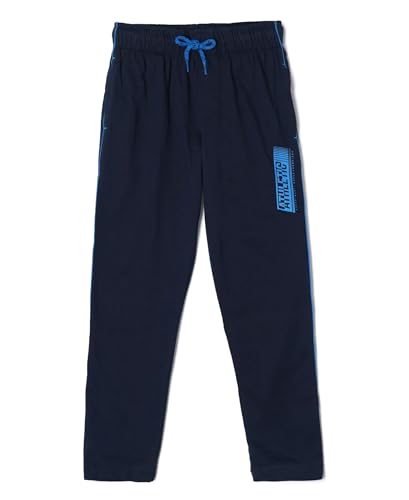 Image of Jockey AB13 Boys Super Combed Cotton Rich Graphic Printed Trackpants with Contrast Side Piping
