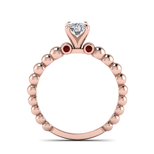 Image of 55Carat Choose Your Gemstone Bead Diamond CZ Engagement Ring Rose Gold Plated Cushion Shape Side Stone Engagement Rings Everyday Jewelry Wedding Jewelry Handmade Gifts for Wife US Size 4 to 12