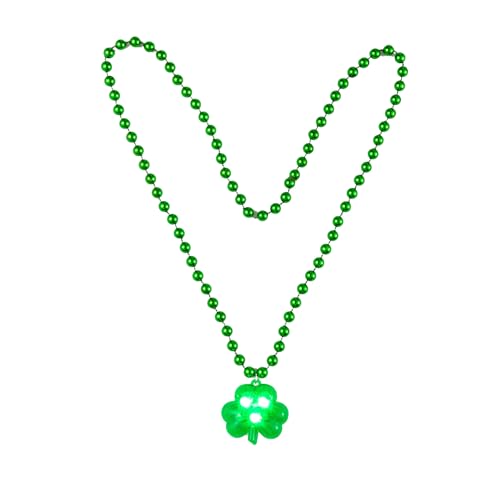 Collier lumineux trèfle Saint-Patrick à DEL vert irlandais pour femme