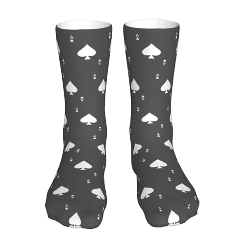 ACE of Spades Poker Casual Calf Socks for Men's and Women's Soft Comfortable Winter Warm