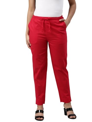 Image of GO COLORS Soft Cotton Pant Full Length for Women| Breathable, Mid Rise