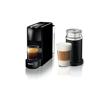 Krups Nespresso Essenza Mini XN1118 & Aeroccino koffiecupmachine, Melkopschuimer, 19 bar, Snelle opwarming in 25 seconden, Zwart