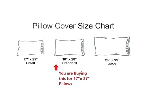 Image of House Fox Handloom Zipper Cotton Pillow Covers /Cases /Protectors (NOT Pillow) Set of 2 Pair Or 4 Pcs,Size -18x28inch with Zip /Chain (Standard, Coffee Striped)