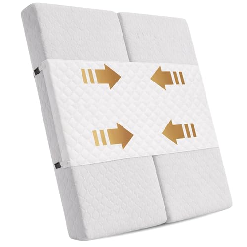 Liebesbrücke für Matratzen Weiß - Matratzenverbinder und Ritzenfüller für Familienbett - Universeller Antirutsch Matratzenhalter für Ihr Boxspringbett 200 cm - Doppelbettbrücke