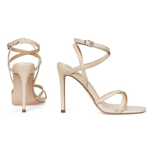 Elisabet Tang Women's Open Toe Heeled Sandals Square Toe Shoes Stiletto Heels Stiletto Heels Dress Shoes For Women Strappy Sandals4