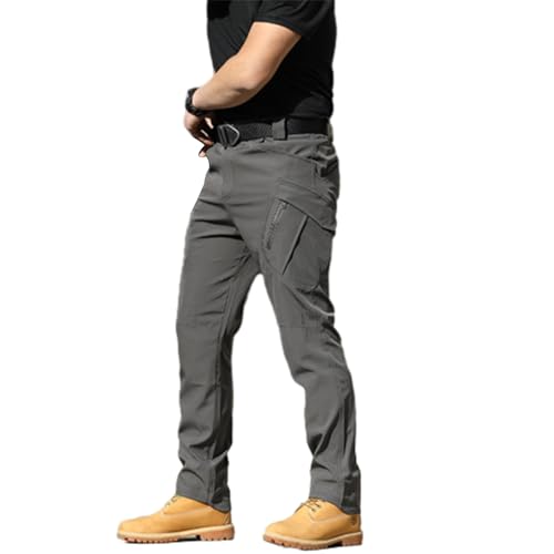 Lunash Mens Pants, Flexcamo - Tactical Waterproof Pants, Multi Pockets Stretch Waterproof Quick Dry Work Pants