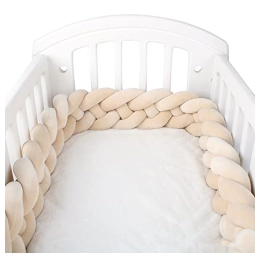 JIcloun 4 Hilos Cuna Parachoques Trenzados, Cama Serpiente Anudada Cojines Infantiles Habitacion Chichoneras Cuna Trenza Protector Guardería Almohada Trenzado del Dormitorio,A17,2M