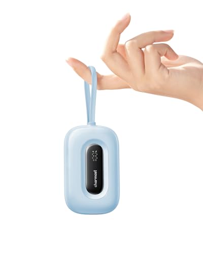 charmast Small Portable Charger with Built in Cable (Removable), Compact Power Bank 20W Fast...
