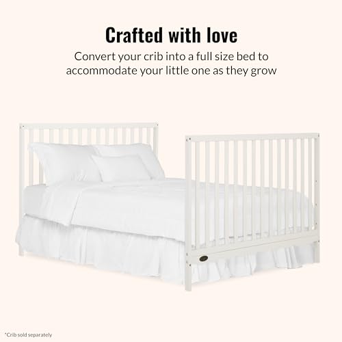 Image of Dream On Me Universal Crib to Full Size Bed Conversion Kit, Solid Wood Bed Rails for Select Convertible Cribs, Strong & Stable Support, Cannoli Cream