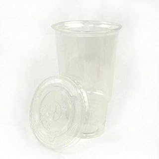49sets 32oz. Plastic Ultra Clear Cups with flat lids is for cold drinks like iced coffee, Bubble Tea, Frozen Cocktails, water , Sosa and juices (32oz +flat lids 50sets)