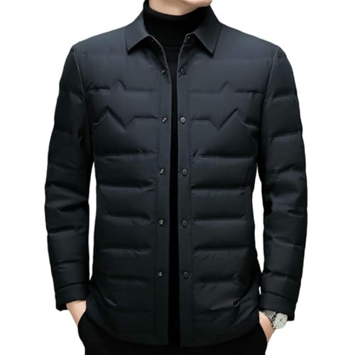 Chaqueta de plumas para hombre mediana edad con cuello vuelto estilo casual negocios