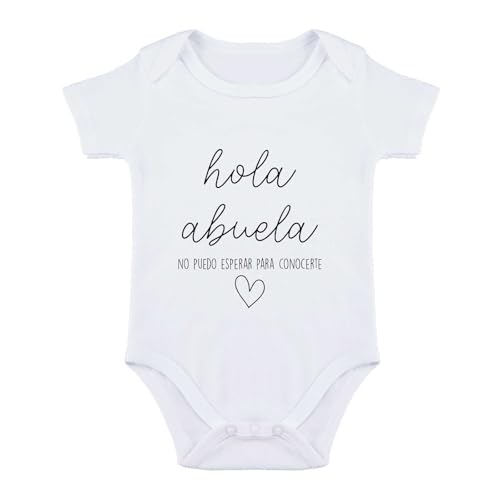 SproutJoy Hola Abuela Spanish Pregnancy Announcement Baby Bodysuit Your Going to be a Grandma Baby Romper Unisex Newborn