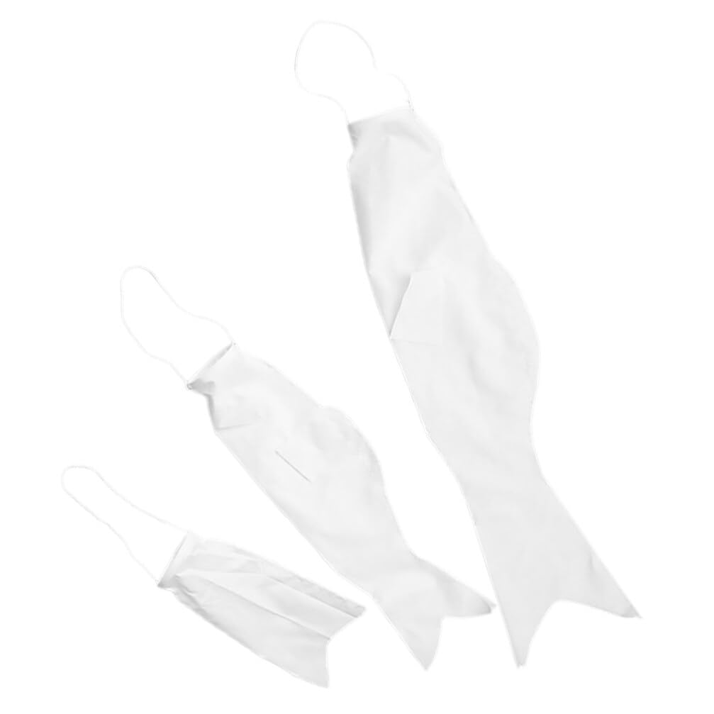 Angoily 3 Pièces Manche à Air Carpe Japonaise Vierge Manche à Air Poisson Non Peinte Banderole De Drapeau Suspendu Carpe Banderole à Peindre Streamer Carpe Bricolage Enfant Chiffon Puzzle