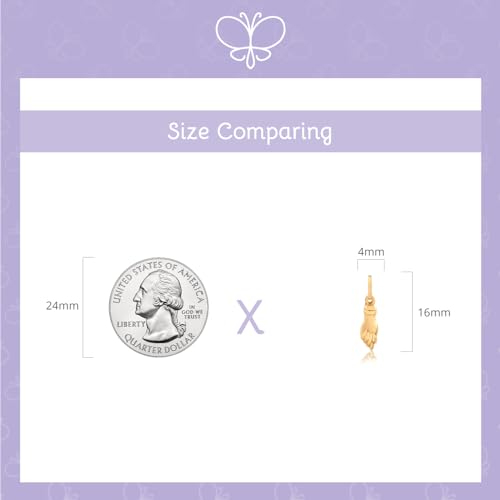 14k Solid Yellow Gold Figa Hand charm for Chain for Teens,Girls,and Women3