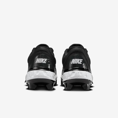 Image of Nike Alpha Huarache Elite 4 Low MCS Men's Baseball Cleats (FD6221-003, Black /Dark Smoke Grey /White) Size 8