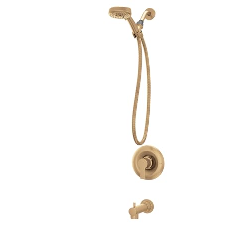 Moen Meena Bronzed Gold Single Handle Modern Shower Faucet with Handshower and Tub Spout for...