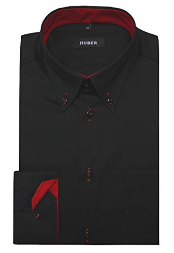 Huber Button-down-Hemd schwarz-rot XXL Cover