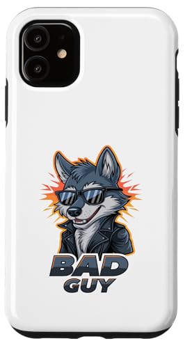 Bad Guy Wolf Cool Gafas de sol Attitude Carcasa para iPhone 11