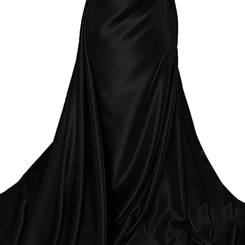 FABRICS KING ONLINE Taffeta Fabric for Sewing, Draping, Lining, Dressmaking, Home Furnishing and Crafts | 58”- 147 cm Wide | Same Day Dispatch | Sold by The Metre (Black, 1 METRE) Cover