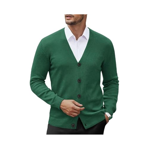 Men's V Neck Cardigan Sweatcoats Casual Lightweight Button Down Knitted Sweater Outdoor