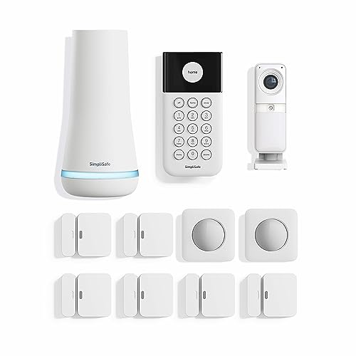 SimpliSafe 11 Piece Wireless Home Security System Gen 3 with Wireless Indoor HD Camera – Optional 24/7 Professional Monitoring – No Contract – Compatible with Alexa and Google Assistant,White