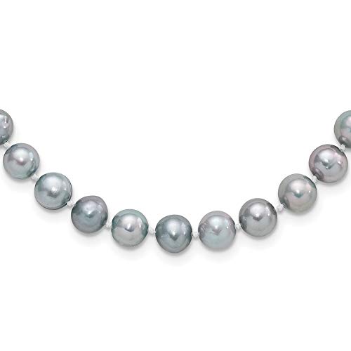 925 Sterling Silver 8mm Grey Freshwater Cultured Pearl Chain Necklace Pendant Charm Fine Jewelry For Women Gifts For Her 925 Sterling Silver 8mm Grey Freshwater Cultured Pearl Chain Necklace Pendant Charm Fine Jewelry For Women Gifts For Her