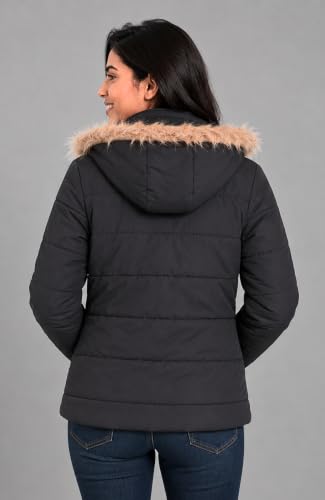 Image of SANE ORIGINALS Winter Jacket for Women with Detatchable Hoodie Cap || Lightweight Full Zipper Regular Fit Warm Jacket for Ladies