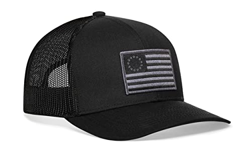 Image of HAKA American Flag Trucker Hat - USA Flag Mesh Snapback Cap for Men, Women & Golf, Patriotic Baseball Dad Hat