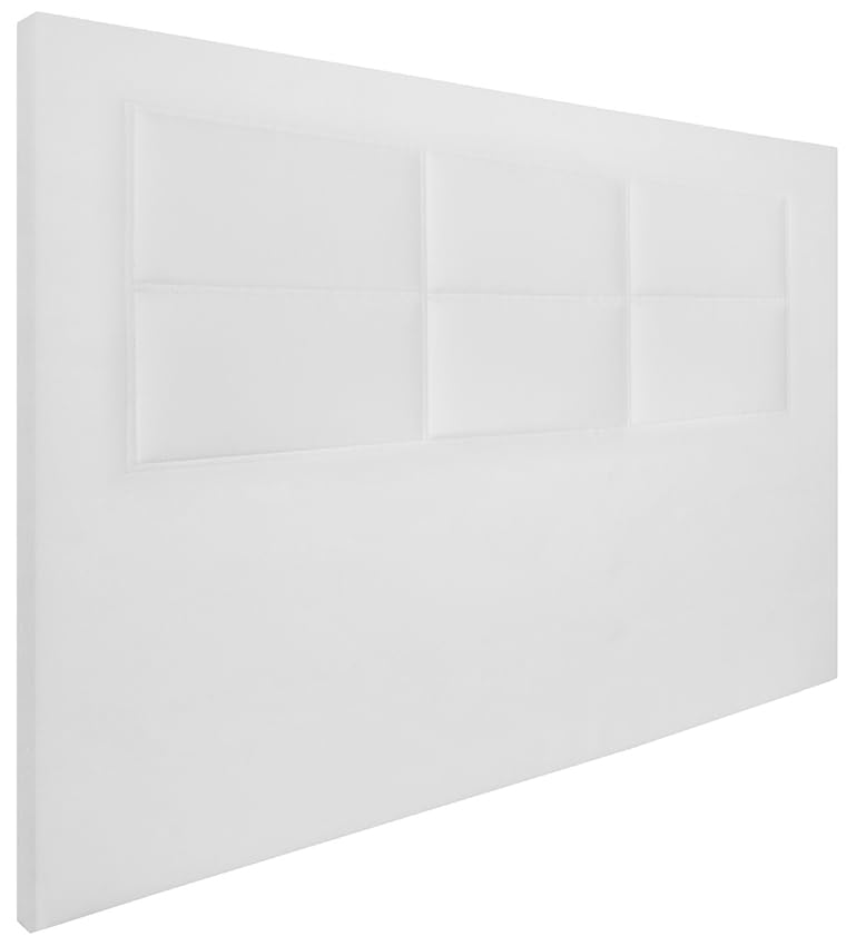 HOGAR24 ES | Cabecero Tapizado Zoe | Cabezal de Cama Acolchado | Tapizado en Polipiel de Alta Gama | Color Blanco | Medida: 155x110x5 cm (Cama 150/160 cm)