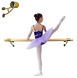 Balançoire Ballet Barre 15 FT Long 2.0” Diameter for Kids and Adults, Premium American Wood Wall Mounted Ballet Bar for Home/Studio Ballet Barre Dance Equipment Ballet Training Barre GOLD (A) Brackets
