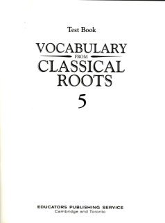 Paperback Vocabulary from Classical Roots - Test (5) Book
