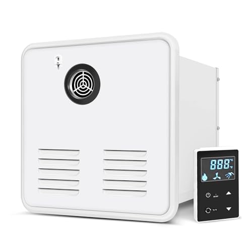 LYAYYDS Calentador de Agua para autocaravanas de 12 V CC sin Tanque, con Control Remoto, Compatible con Puertas estándar de 15 x 15 Pulgadas, 55 000 BTU de Agua Caliente instantánea