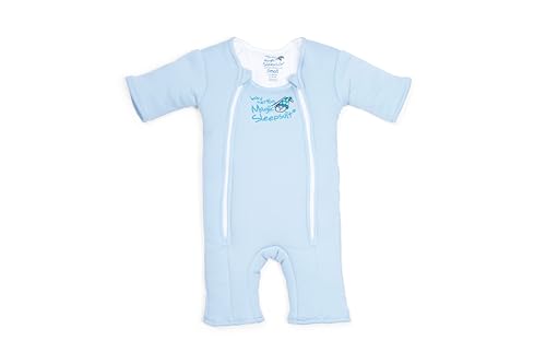 Magic Sleepsuit Baby Merlins Cotton Baby Swaddle Transition Product - Soft and Cozy Design Double Zipper for Easy Diaper Changes Promotes Safe Sleep 3-6 Months - Blue - Small (12-18lbs)