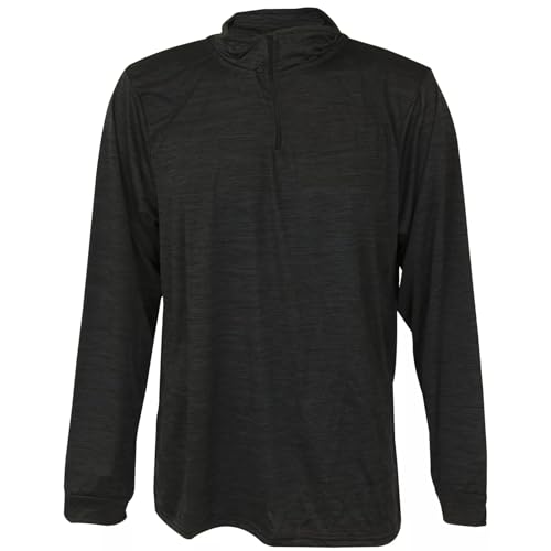 Men's Lightweight Long Sleeve 1/4-Zip Pullover in Charcoal, Medium