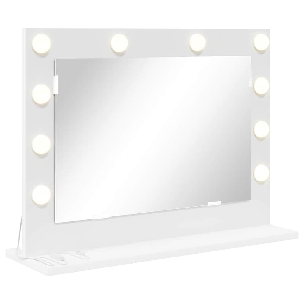 vidaXL Vanity Mirror White 60 x 45 x 18 cm Engineered wood and glass, Bedroom, Elegant Vanity Mirror, Rectangular Makeup, Illuminated Glass, Stylish Decorative, Bright Indoor — image 1