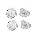 WEKAMOS 2ペア シルバーイヤースタッドパッド 大 耳栓プ 耳飾り用アクセサリー レディース用 耐久性と快適さを備えた純銀製 イヤリング紛失