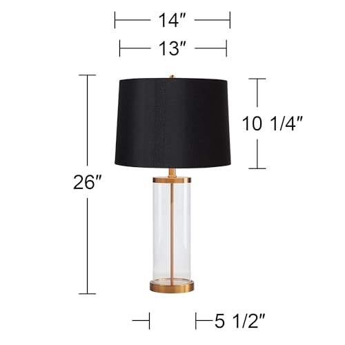 Lámpara de Mesa Moderna 26" Vidrio y Metal Negro miniatura 4