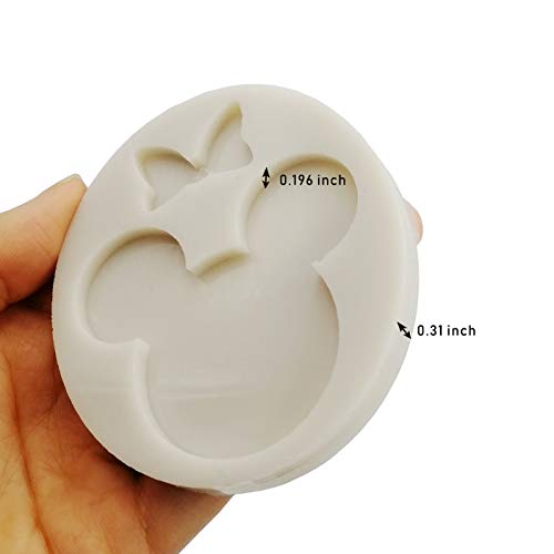 Cute Mouse Head Bow Silicone Mold for DIY Chocolate Candy Pudding Gum Paste Cupcake Cake Topper Decoration Desserts Jelly Shots Handmade Ice Cream Ice Cube Crystal Soap Mould Fondant Mold