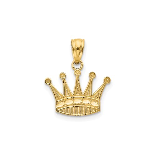 Colgante de corona de oro de 14 quilates 15mm para cadena