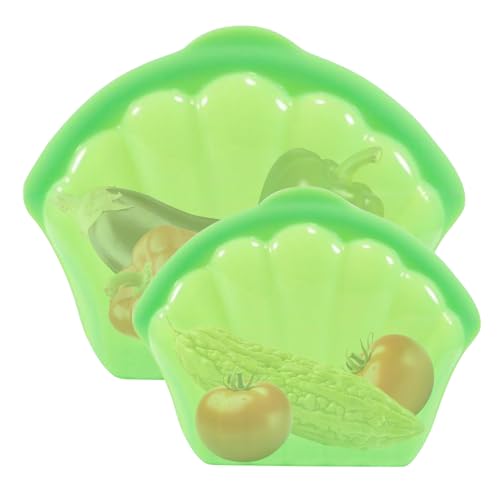 Bolsa reutilizable para congelador, bolsa de almacenamiento de silicona, 2 recipientes de conservación a prueba de fugas para organización del hogar, frutas, verduras, comidas, leche, cereales, bollos