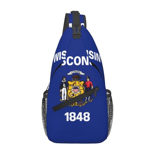 Mochila Urbana Unisex con Estampado de Bandera de Wisconsin miniatura 1